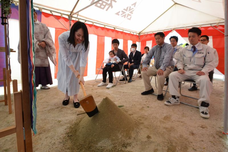 福岡県朝倉郡筑前町中牟田01　注文住宅建築現場リポート①　～地鎮祭～