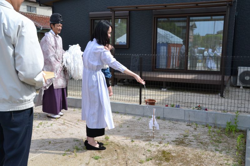 福岡県朝倉郡筑前町中牟田01　注文住宅建築現場リポート①　～地鎮祭～