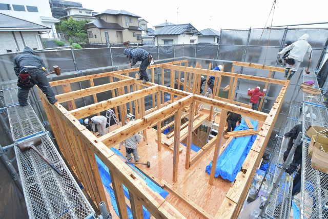 福岡市東区06　注文住宅建築現場リポート④　～上棟式～