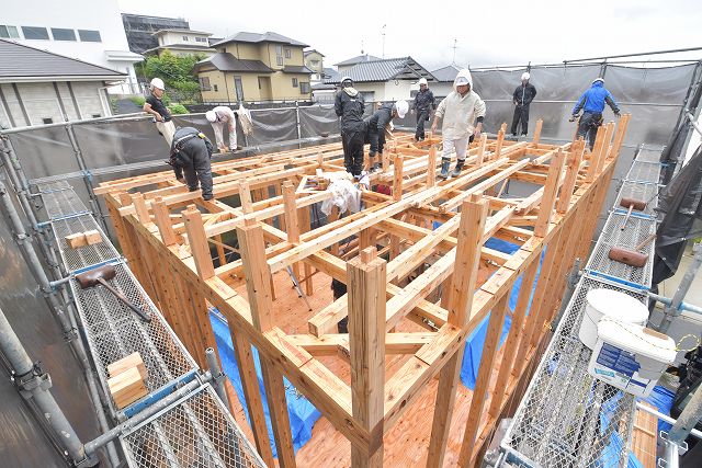 「福岡市東区06」注文住宅現場リポート④【上棟式】
