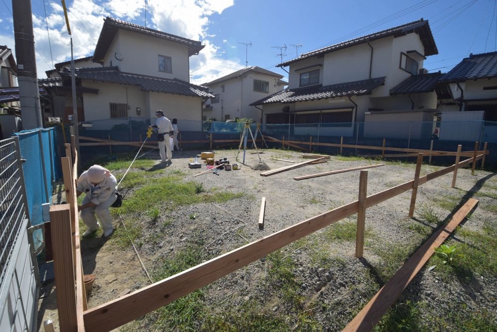 「福岡市早良区野芥01」注文住宅現場リポート②【基礎工事】【遣り方】