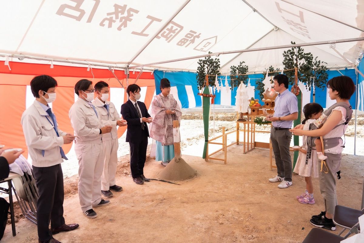 福岡県北九州市若松区02　注文住宅建築現場リポート①　～地鎮祭～