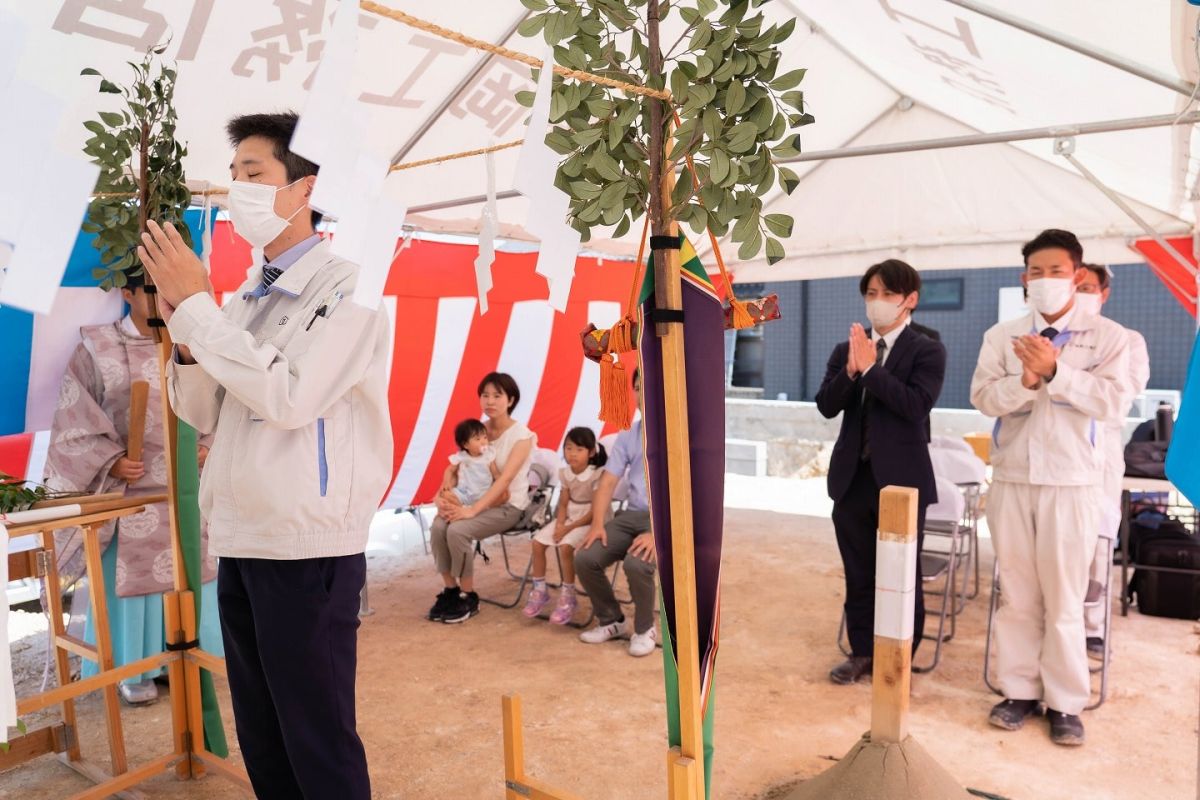 「北九州市若松区02」注文住宅現場リポート①【地鎮祭】
