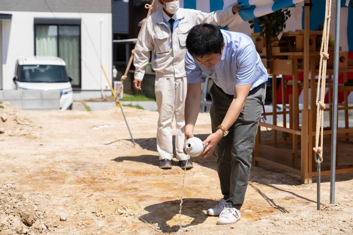 「北九州市若松区02」注文住宅現場リポート①【地鎮祭】