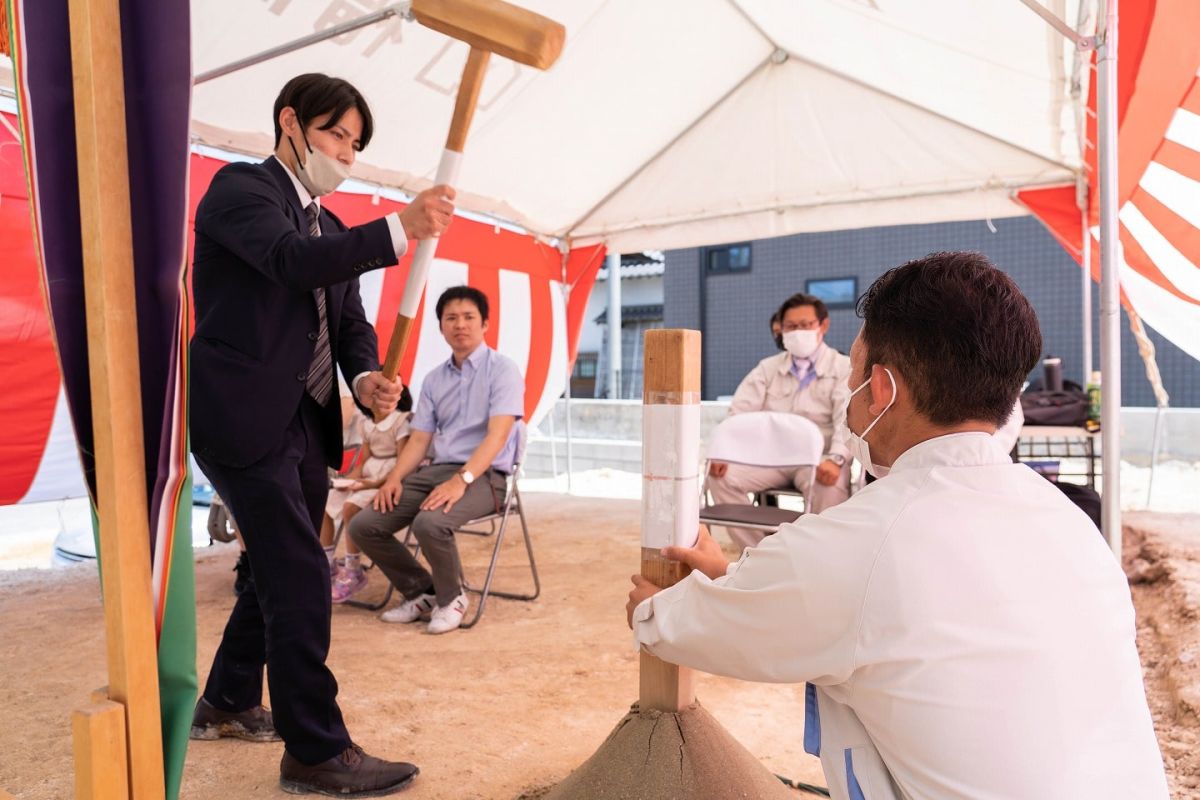 「北九州市若松区02」注文住宅現場リポート①【地鎮祭】