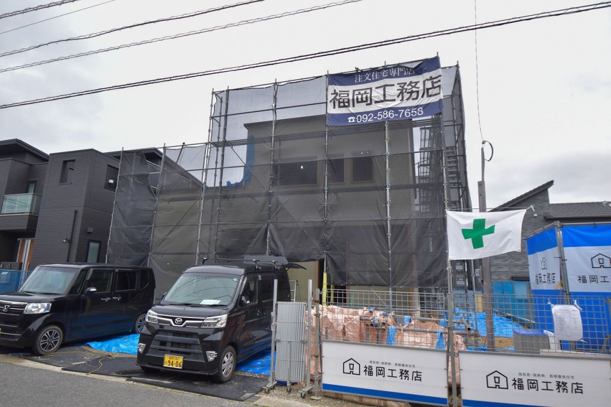 福岡県北九州市若松区03　注文住宅建築現場リポート⑤　～木工事・外断熱材取り付け～