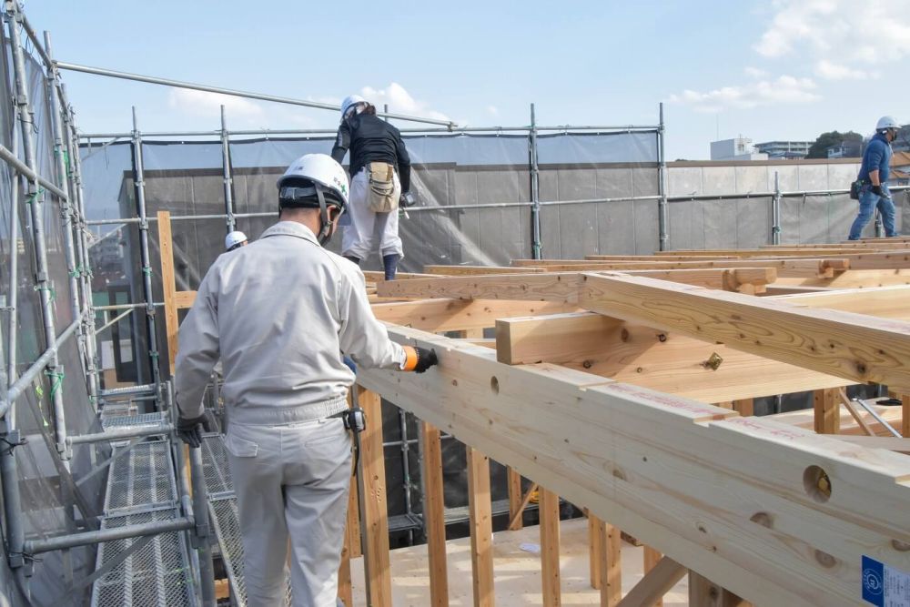 福岡市南区市崎01 注文住宅建築現場リポート②　～祝・上棟式1日目～