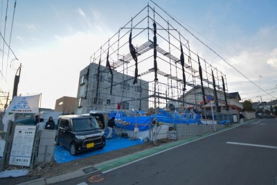 福岡市南区市崎01 注文住宅建築現場リポート②　～祝・上棟式1日目～