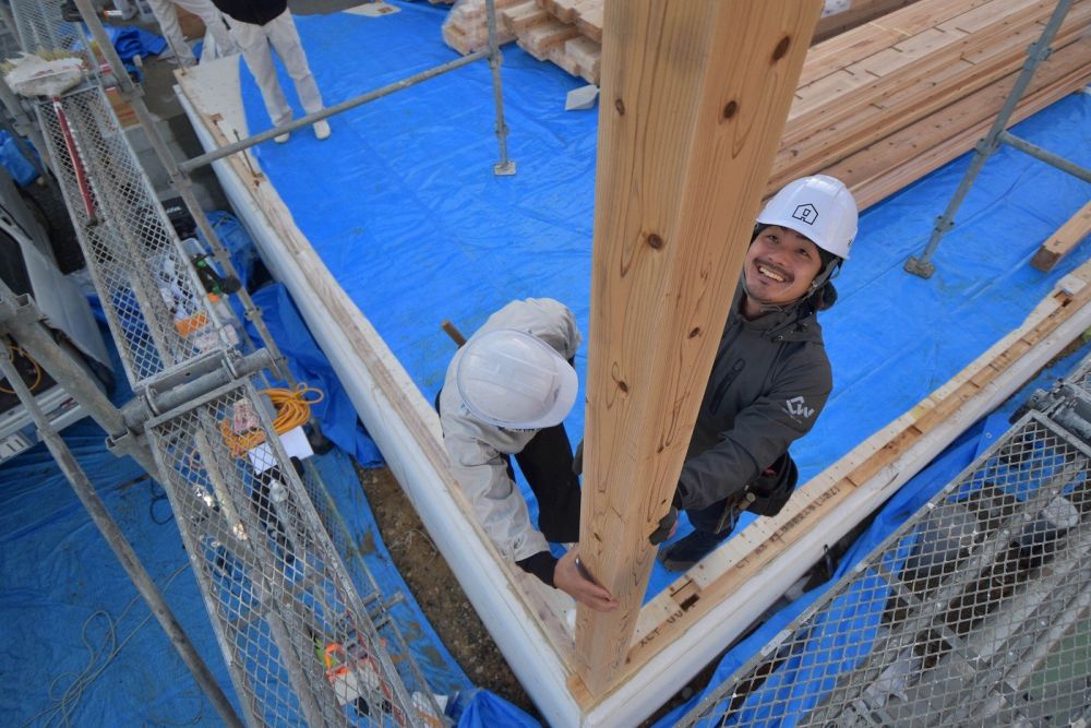 福岡市南区市崎01 注文住宅建築現場リポート②　～祝・上棟式1日目～