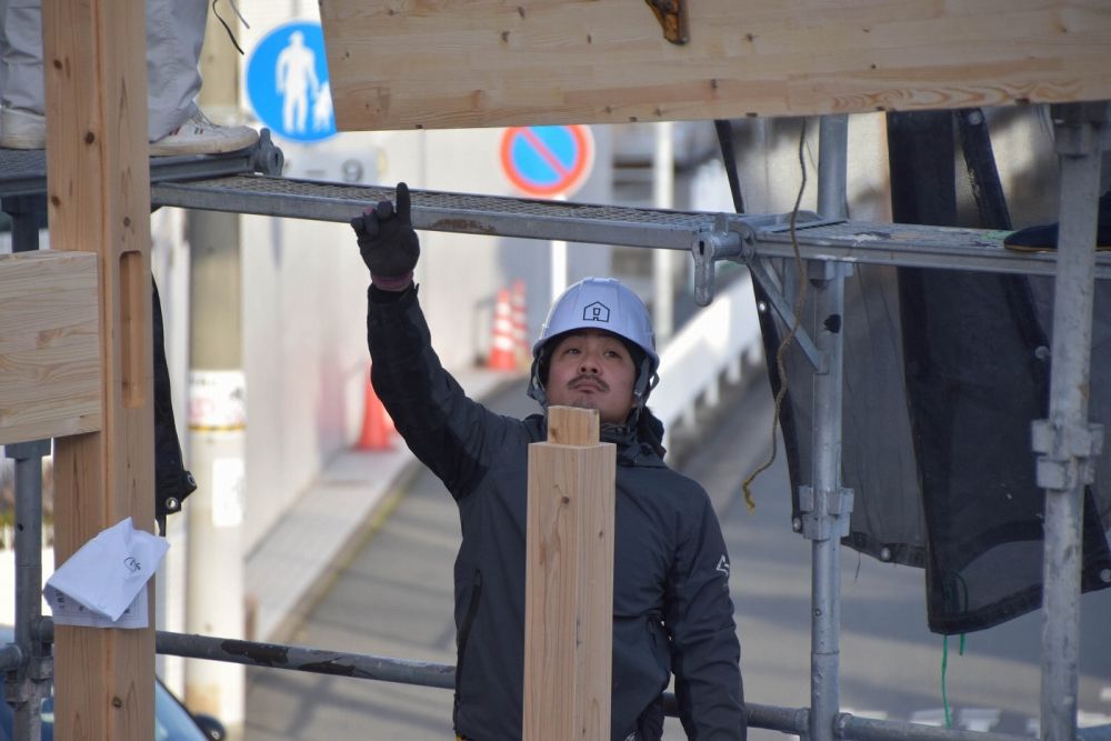 福岡市南区市崎01 注文住宅建築現場リポート②　～祝・上棟式1日目～