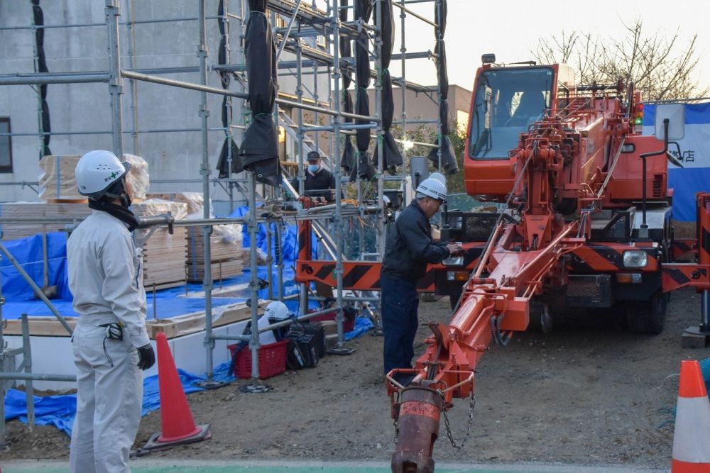 福岡市南区市崎01 注文住宅建築現場リポート②　～祝・上棟式1日目～