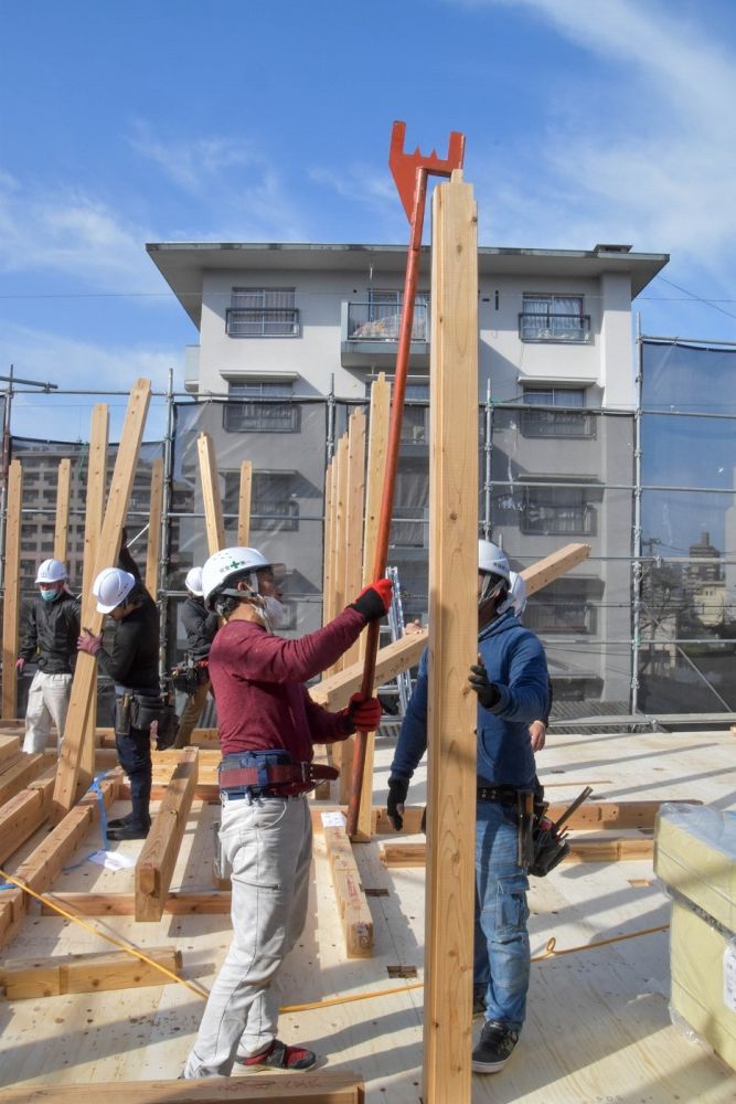 福岡市南区市崎01 注文住宅建築現場リポート②　～祝・上棟式1日目～