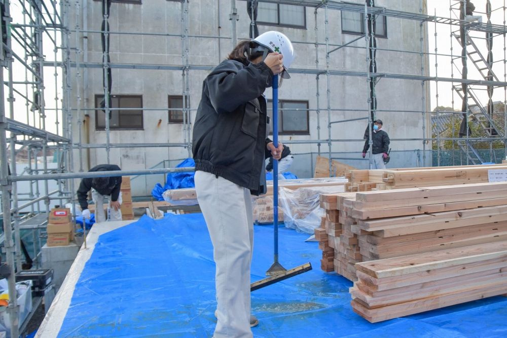 福岡市南区市崎01 注文住宅建築現場リポート②　～祝・上棟式1日目～