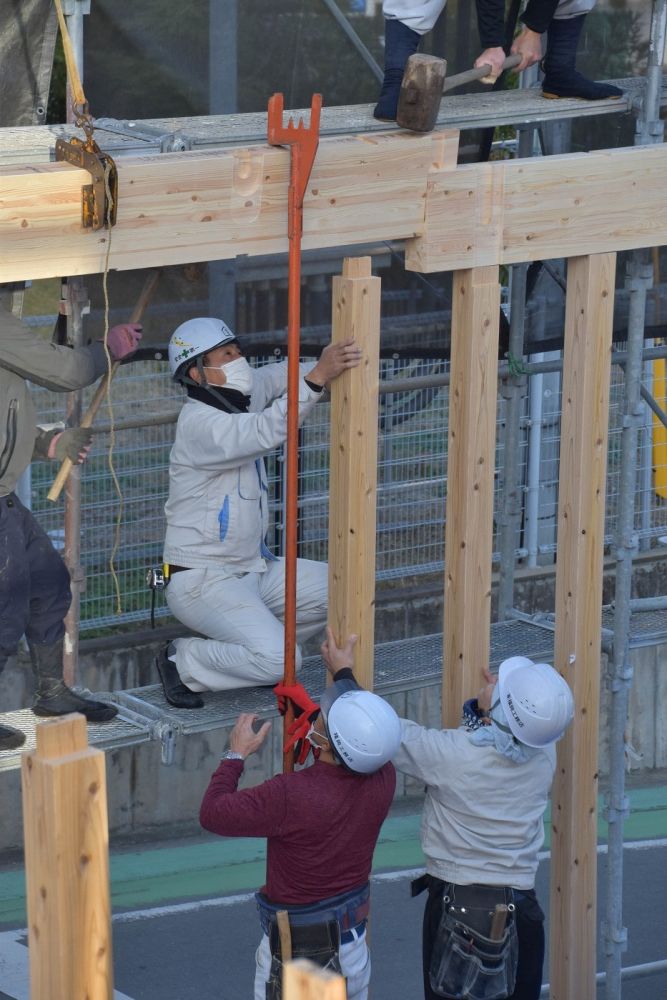 福岡市南区市崎01 注文住宅建築現場リポート②　～祝・上棟式1日目～