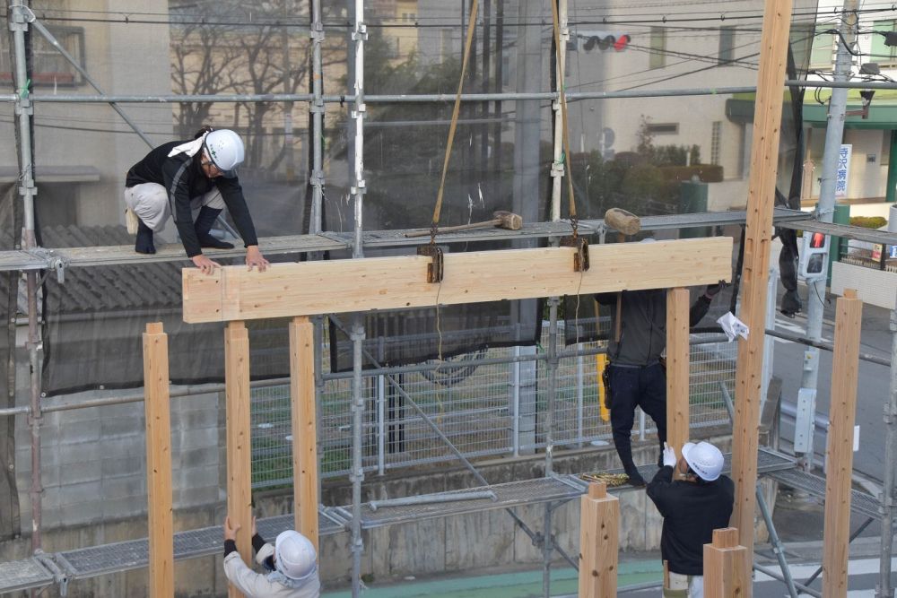 福岡市南区市崎01 注文住宅建築現場リポート②　～祝・上棟式1日目～