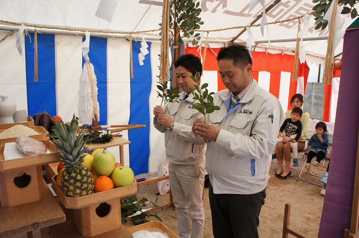 福岡市南区皿山02　注文住宅建築現場リポート①　～地鎮祭～