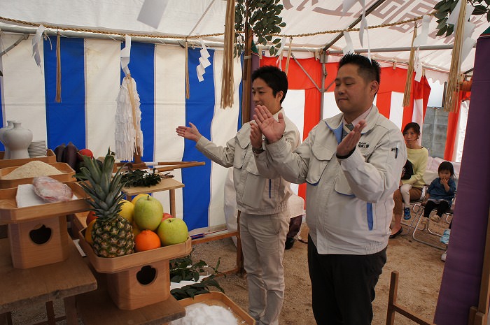 福岡市南区皿山02　注文住宅建築現場リポート①　～地鎮祭～