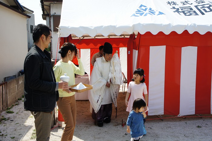 福岡市南区皿山02　注文住宅建築現場リポート①　～地鎮祭～