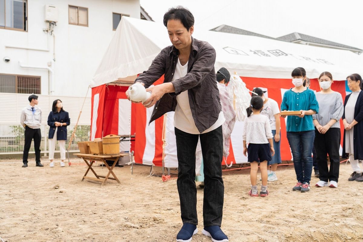 「福岡市西区09」注文住宅現場リポート①【地鎮祭】