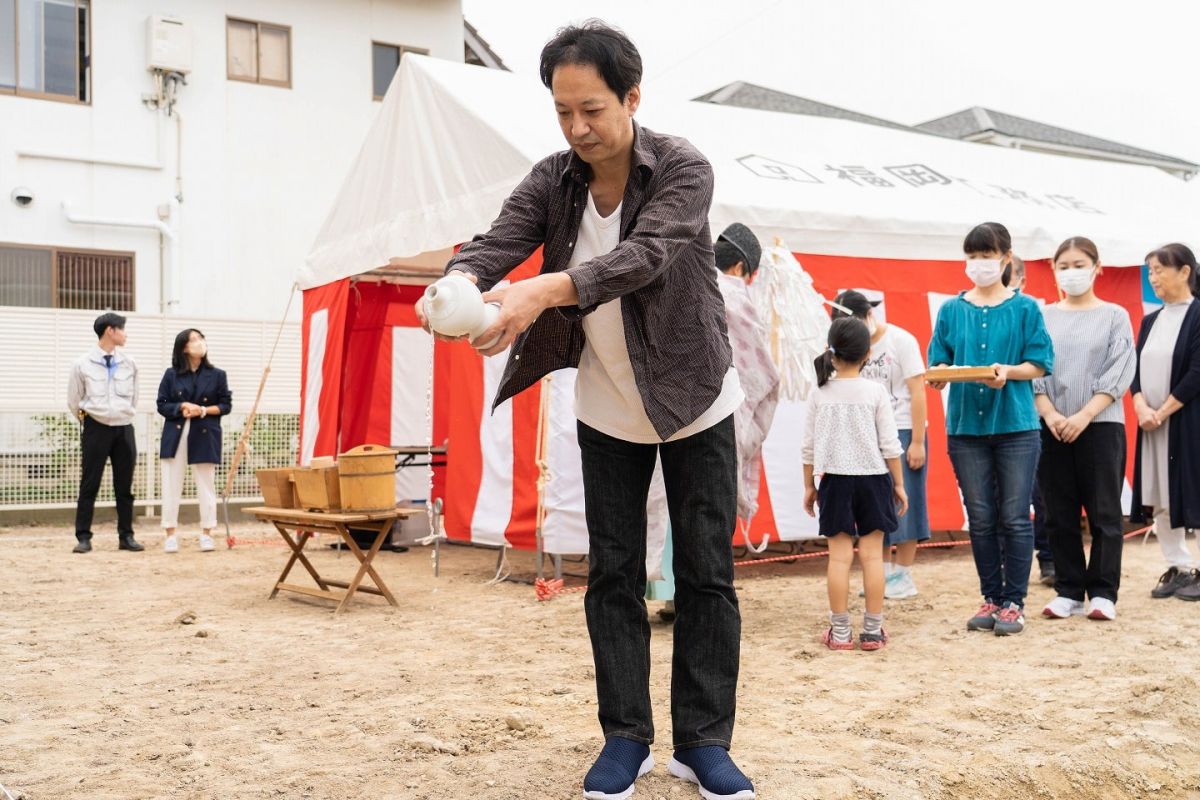 福岡県福岡市西区09　注文住宅建築現場リポート①　～地鎮祭～