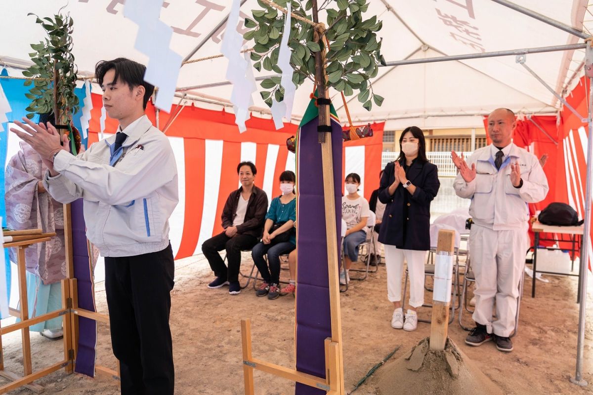 「福岡市西区09」注文住宅現場リポート①【地鎮祭】