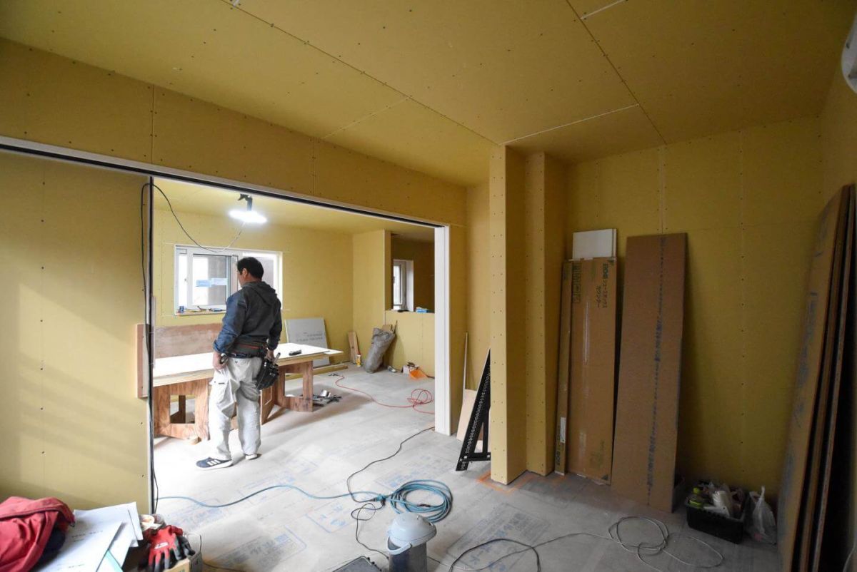 「福岡市城南区08」注文住宅現場リポート⑦【木工事】【石膏ボード】