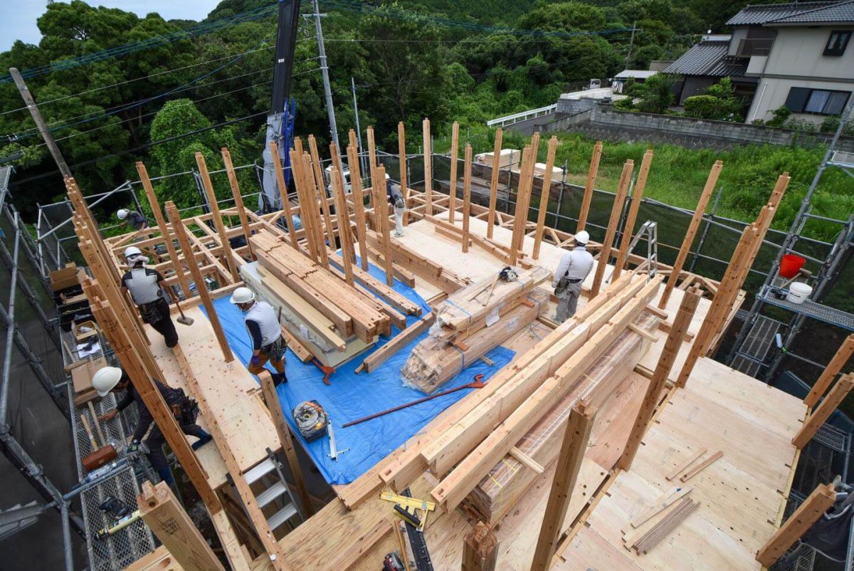 福岡県宗像市06　注文住宅建築現場リポート③　～上棟式・前半～