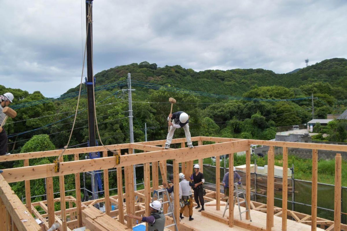 福岡県宗像市06　注文住宅建築現場リポート③　～上棟式・前半～