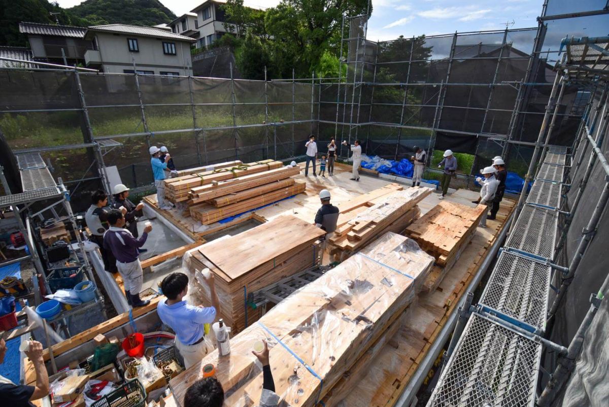 福岡県宗像市06　注文住宅建築現場リポート③　～上棟式・前半～