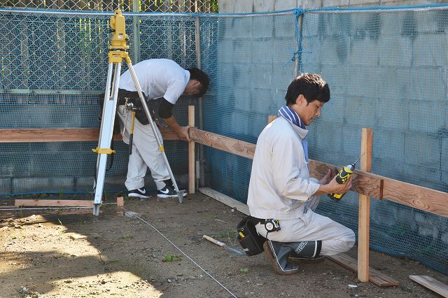 「福岡市東区07」注文住宅現場リポート①【基礎工事】【遣り方】