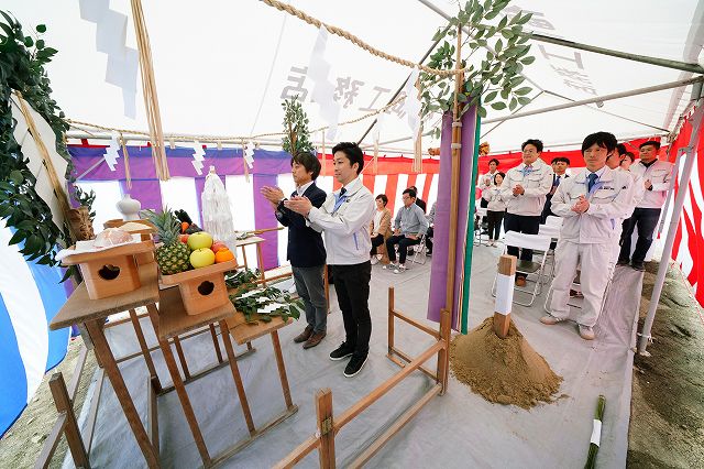 福岡県糟屋郡03　注文住宅建築現場リポート①　～地鎮祭～