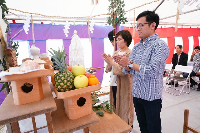 福岡県糟屋郡03　注文住宅建築現場リポート①　～地鎮祭～