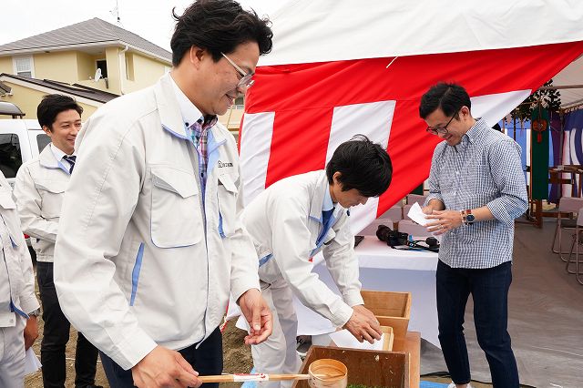 福岡県糟屋郡03　注文住宅建築現場リポート①　～地鎮祭～