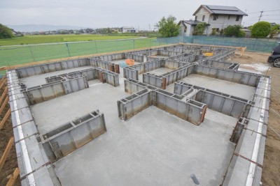 福岡県朝倉郡筑前町04　注文住宅建築現場リポート② ～基礎工事・生コン打設～