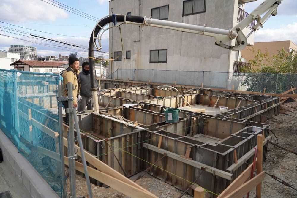 「福岡市南区市崎01」注文住宅現場リポート①【基礎工事】【立ち上がりコン】