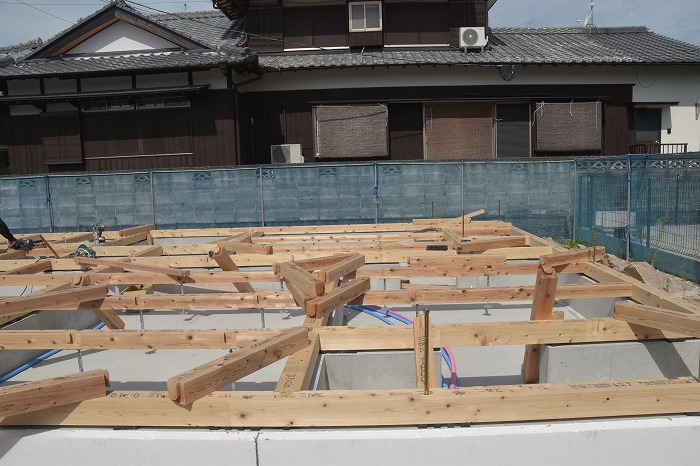 「朝倉郡筑前町中牟田01」注文住宅現場リポート③【木工事】【土台敷き】