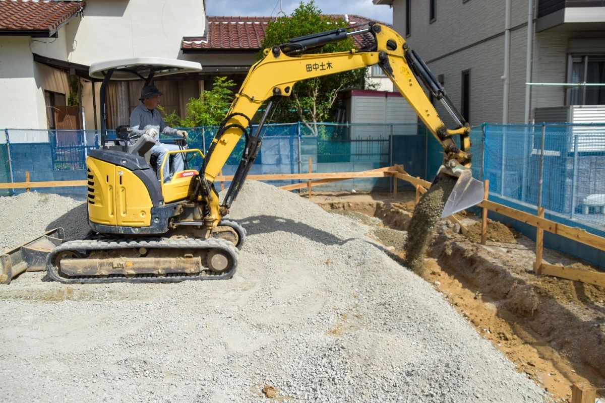 福岡県大野城市04　注文住宅建築現場リポート②　～基礎工事・砕石転圧～