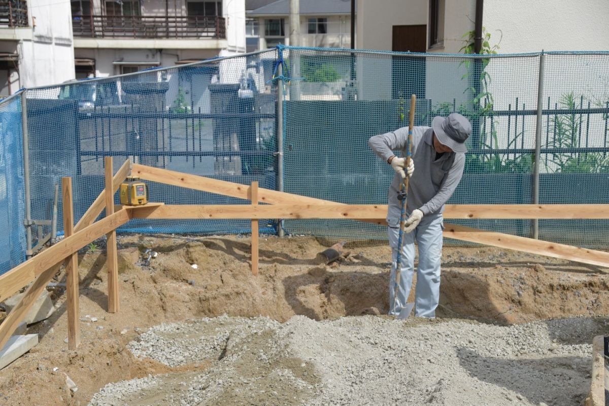 福岡県大野城市04　注文住宅建築現場リポート②　～基礎工事・砕石転圧～