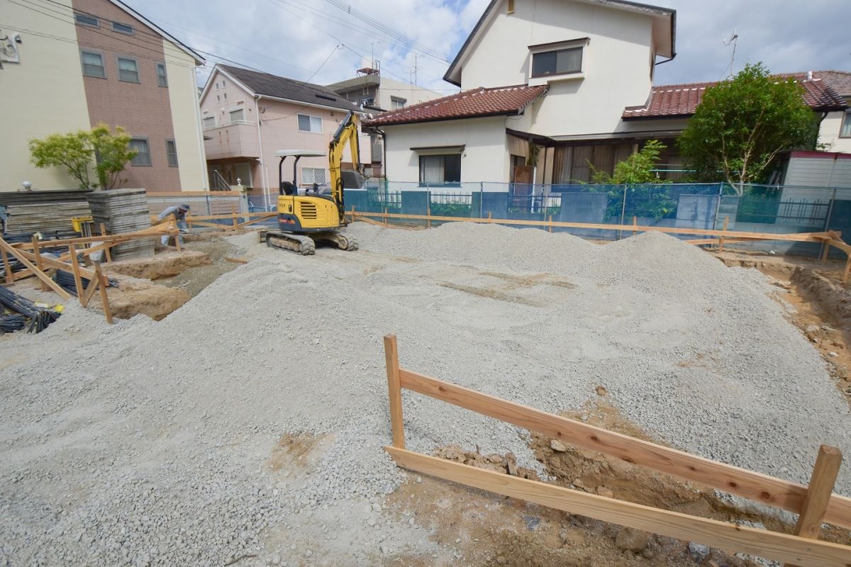 福岡県大野城市04　注文住宅建築現場リポート②　～基礎工事・砕石転圧～