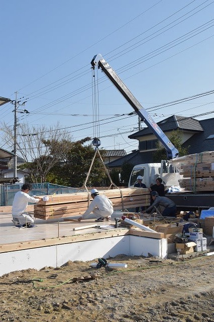 「糟屋郡02」注文住宅現場リポート④【木工事】【土台敷き】