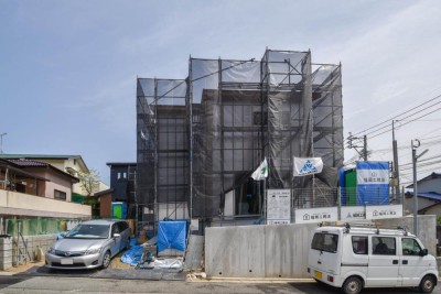 福岡市城南区05　注文住宅建築現場リポート⑦　～木工事・石膏ボード貼り～