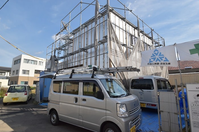 「福岡市南区五十川02」注文住宅現場リポート⑨【外装工事】【通期胴縁】