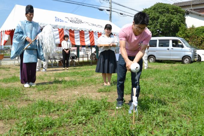 福岡県糟屋郡粕屋町02　注文住宅建築現場リポート①　～地鎮祭～