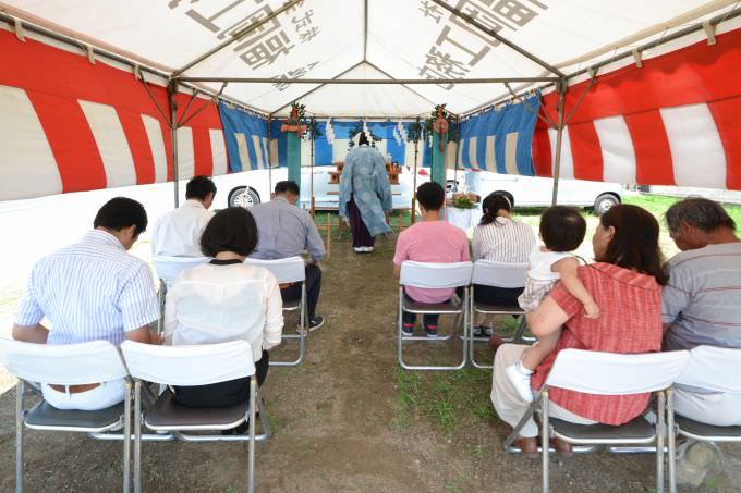 福岡県糟屋郡粕屋町02　注文住宅建築現場リポート①　～地鎮祭～