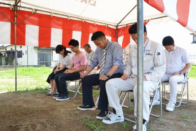 福岡県糟屋郡粕屋町02　注文住宅建築現場リポート①　～地鎮祭～