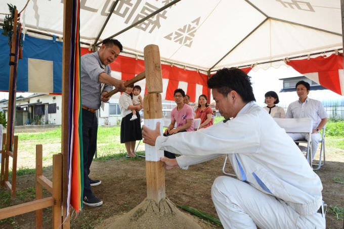 福岡県糟屋郡粕屋町02　注文住宅建築現場リポート①　～地鎮祭～