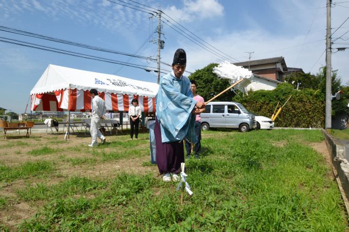 福岡県糟屋郡粕屋町02　注文住宅建築現場リポート①　～地鎮祭～