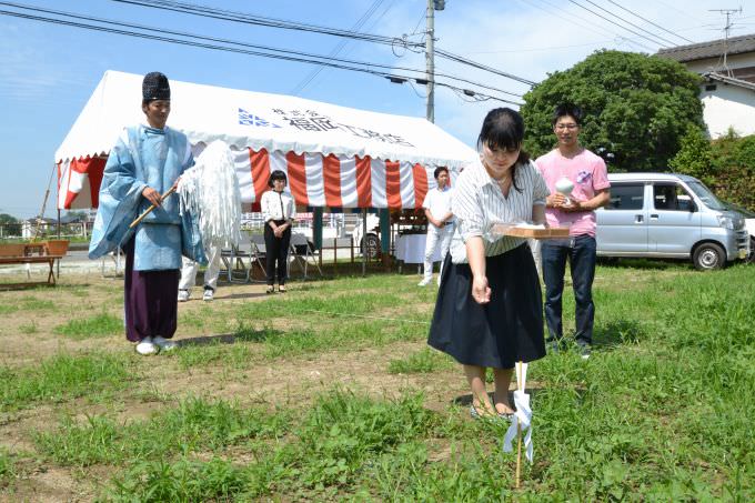 福岡県糟屋郡粕屋町02　注文住宅建築現場リポート①　～地鎮祭～