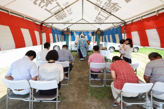 福岡県糟屋郡粕屋町02　注文住宅建築現場リポート①　～地鎮祭～