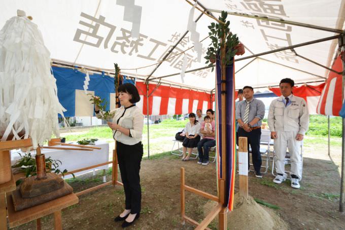 福岡県糟屋郡粕屋町02　注文住宅建築現場リポート①　～地鎮祭～